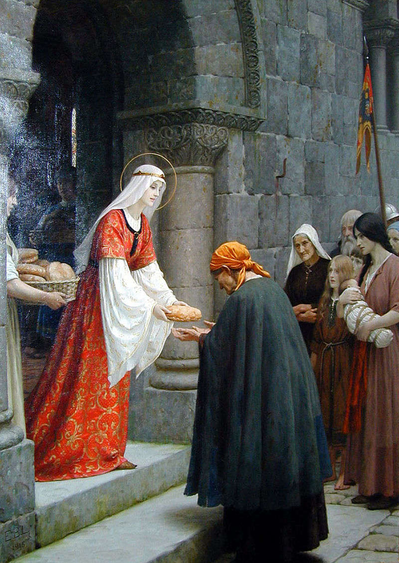 Благотворительнось святой Елизаветы Венгерской. Эдмунд Лейтон . Фото: Википедия