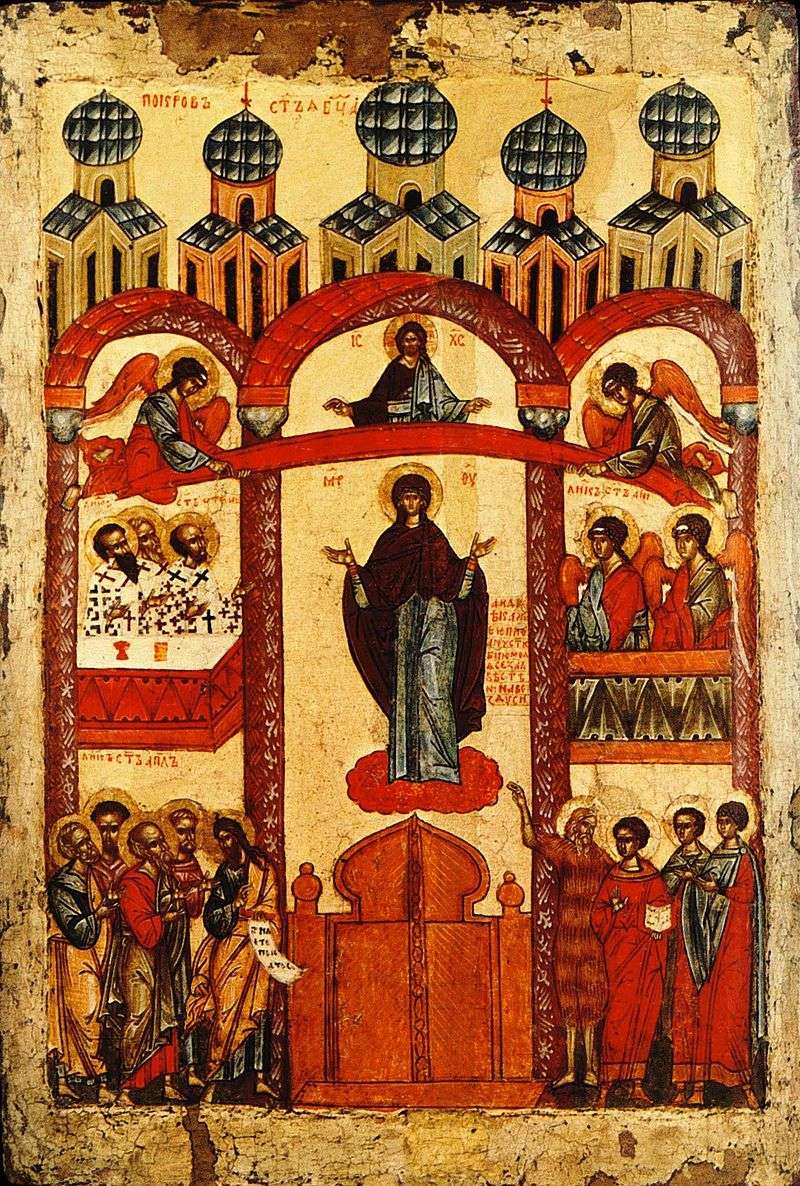 Покров Пресвятой Богородицы (новгородская икона)