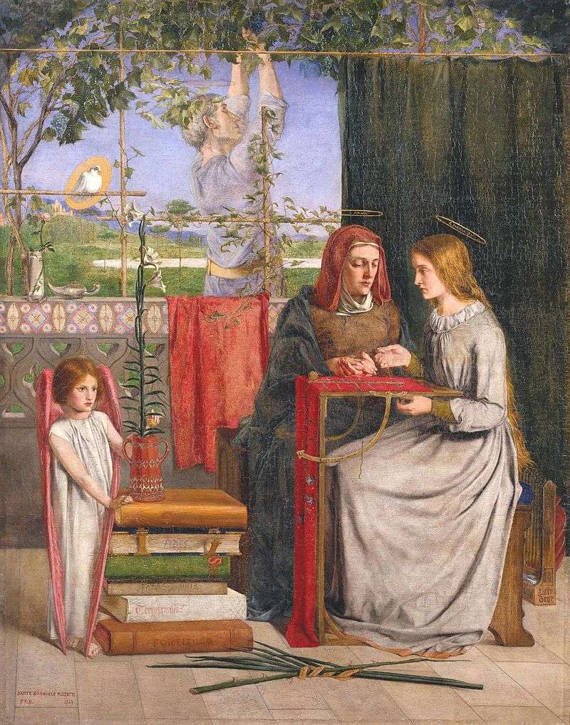 «Воспитание Марии», Данте Габриэль Россетти, 1848—1849 гг., галерея Тейт
