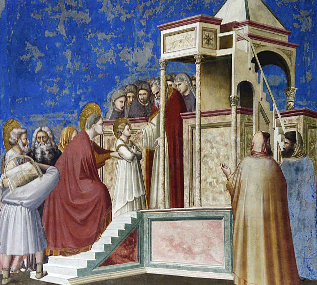 «Введение во храм», фреска Джотто, капелла Скровеньи. Анна поддерживает свою малютку-дочь